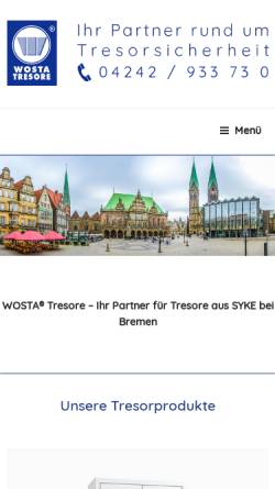 Vorschau der mobilen Webseite www.wosta-tresore.de, WOSTA® Tresore e.K.