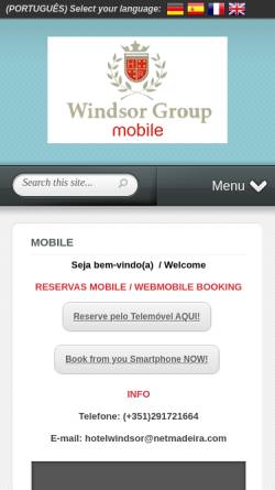 Vorschau der mobilen Webseite www.hotelwindsorgroup.pt, Hotel Windsor Group
