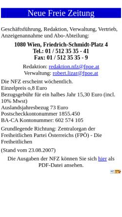 Vorschau der mobilen Webseite members.chello.at, Neue Freie Zeitung