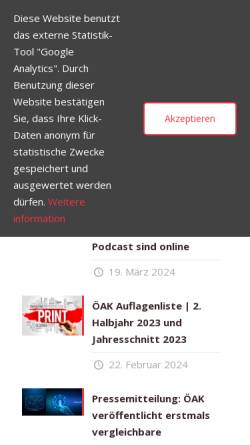 Vorschau der mobilen Webseite www.oeak.at, ÖAK - Österreichische Auflagenkontrolle