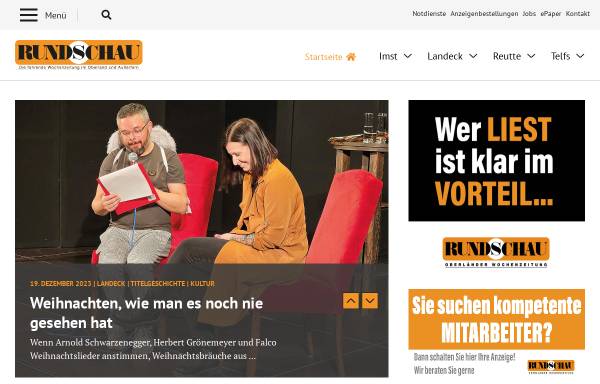 Vorschau von www.rundschau.at, Rundschau - Oberländer Wochenzeitung