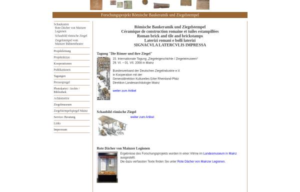 Vorschau von www.ziegelforschung.de, Forschungsprojekt Römische Baukeramik und Ziegelstempel