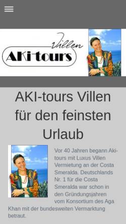 Vorschau der mobilen Webseite www.aki-tours-villen.de, AKI-Tours-Villen