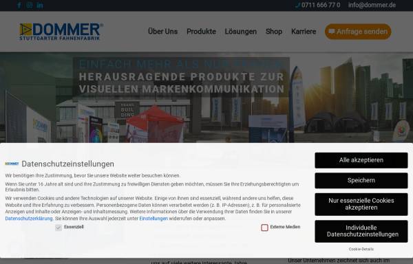 Vorschau von www.dommer.de, Dommer - Stuttgarter Fahnenfabrik