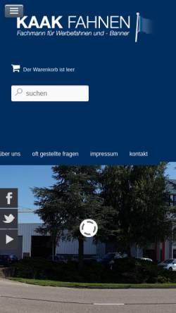 Vorschau der mobilen Webseite www.kaakfahnen.de, Kaak Fahnen