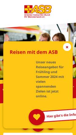 Vorschau der mobilen Webseite www.asb-muenster.de, Arbeiter-Samariter-Bund Regionalverband Münster e.V.