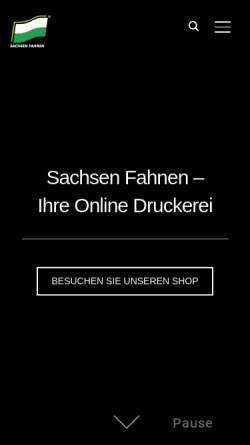 Vorschau der mobilen Webseite www.sachsenfahnen.de, Sachsen Fahnen GmbH & Co. KG