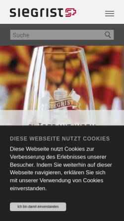 Vorschau der mobilen Webseite www.siegrist.ch, Siegrist Werbeartikel AG