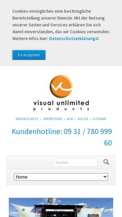 Vorschau der mobilen Webseite www.vu-products.com, Visual Unlimited Products OHG
