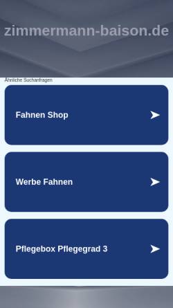 Vorschau der mobilen Webseite www.zimmermann-baison.de, Zimmermann & Baison Fahnenfabrik GmbH