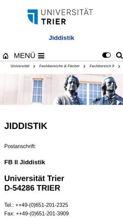 Vorschau der mobilen Webseite www.uni-trier.de, Universität Trier: Jiddistik