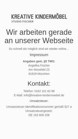 Vorschau der mobilen Webseite www.kreative-kindermoebel.de, Kindermoebel Studio Fischer