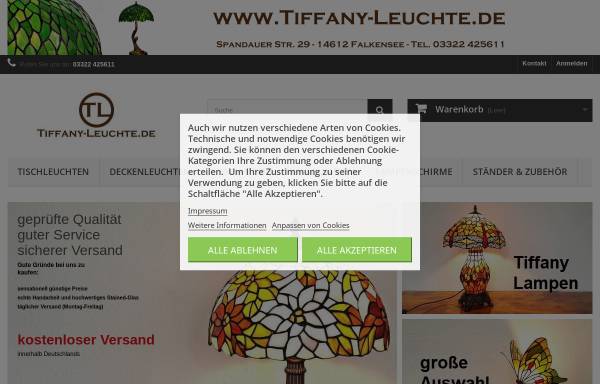 Vorschau von www.tiffany-leuchte.de, Tiffany-Shop, Günter Stepputat