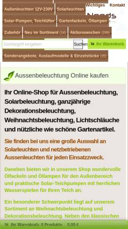 Vorschau der mobilen Webseite www.solarleuchten24.de, Universal Needs Ralf Werner Online-Handel