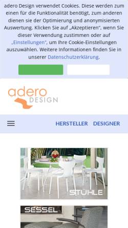 Vorschau der mobilen Webseite www.adero.de, adero Design