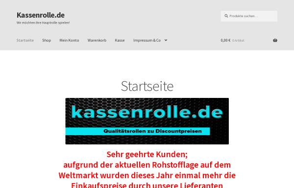 Vorschau von www.kassenrolle.de, Gerd Schmerschneider und Frank Haarnagel, Kassensysteme GbR