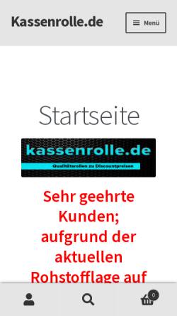 Vorschau der mobilen Webseite www.kassenrolle.de, Gerd Schmerschneider und Frank Haarnagel, Kassensysteme GbR
