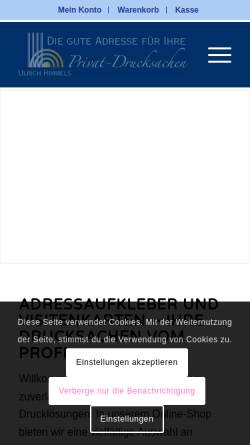 Vorschau der mobilen Webseite www.himmels.de, Himmels-Versandhandel