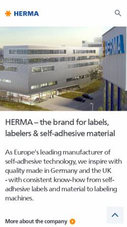 Vorschau der mobilen Webseite www.herma.com, Herma GmbH