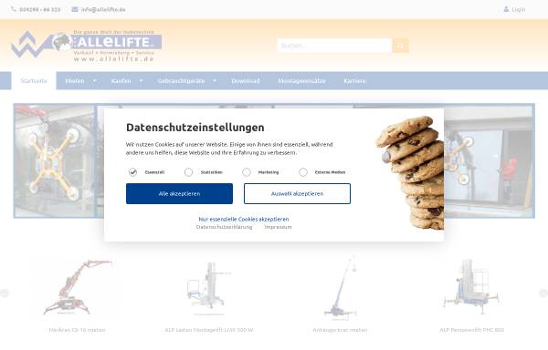 Vorschau von www.alleweld.de, Alleweld Hebe- und Montagetechnik