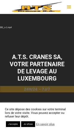 Vorschau der mobilen Webseite www.ats-cranes.lu, A.T.S. Cranes SA