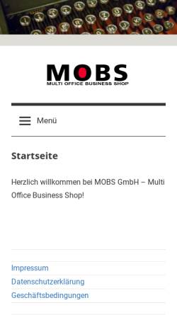 Vorschau der mobilen Webseite www.mobs.de, Multi Office Business Shop