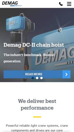 Vorschau der mobilen Webseite www.demagcranes.com, Demag Cranes & Components GmbH