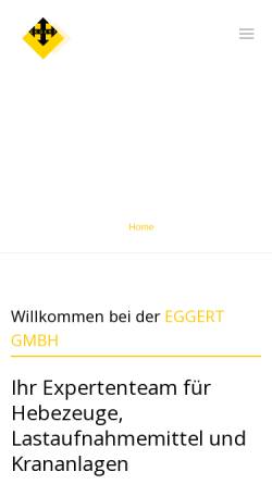 Vorschau der mobilen Webseite www.eggert-hebetechnik.de, Eggert GmbH