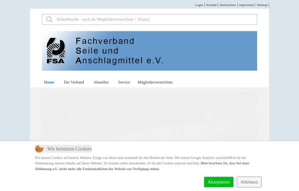 Vorschau von www.fsa-verband.de, Fachverband Seile und Anschlagmittel e.V. (FSA)