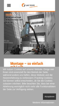 Vorschau der mobilen Webseite www.leeb-technik.at, Ing. Leeb GmbH Hebe- und Montagetechnik