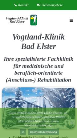 Vorschau der mobilen Webseite vogtland-klinik.de, Vogtland-Klinik Bad Elster