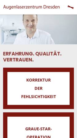 Vorschau der mobilen Webseite www.augenlaser-dresden.de, Augenlaserzentrum