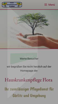 Vorschau der mobilen Webseite www.hkp-flora.de, Hauskrankenpflege Flora