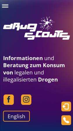Vorschau der mobilen Webseite drugscouts.de, Drug Scout des Suchtzentrum Leipzig