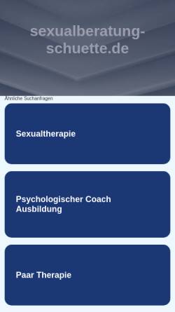 Vorschau der mobilen Webseite www.sexualberatung-schuette.de, Sexualberatung Bianca Schütte