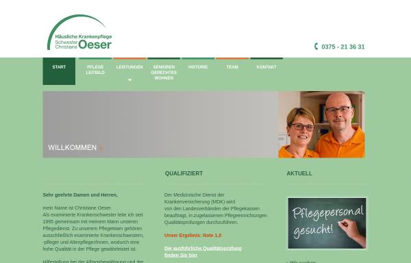 Vorschau von www.krankenpflege-oeser.de, Christiane Oeser