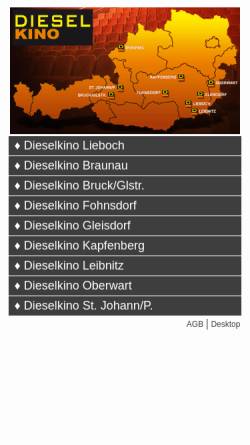 Vorschau der mobilen Webseite www.dieselkino.at, Diesel Kinos