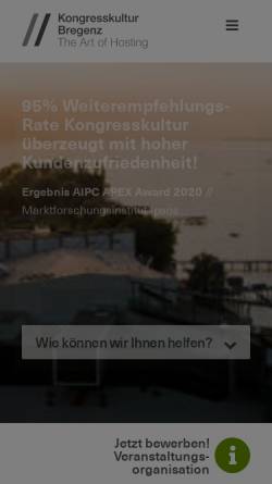 Vorschau der mobilen Webseite www.festspielhausbregenz.at, Festspiel- und Kongresshaus Bregenz