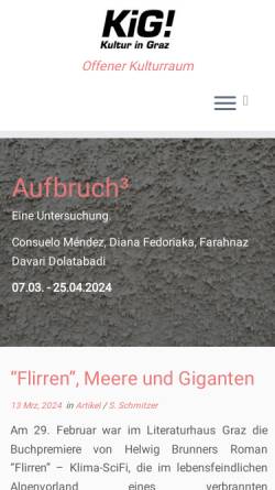 Vorschau der mobilen Webseite kig.mur.at, KiG! - Kultur in Graz