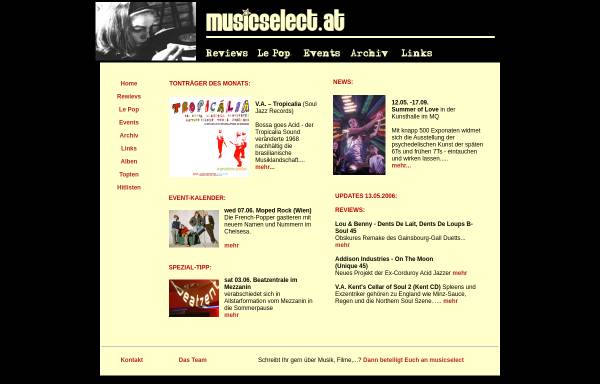 Vorschau von www.musicselect.at, musicselect.at