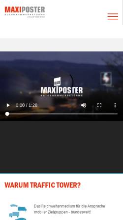 Vorschau der mobilen Webseite www.maxiposter.de, B.A.B. MaxiPoster Werbetürme GmbH
