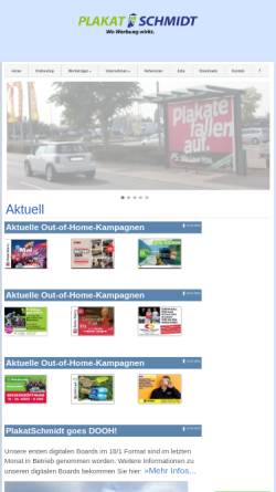 Vorschau der mobilen Webseite plakatschmidt.de, Pfälzischer Plakatanschlag & Rheinland-Pfälzische Großflächenwerbung