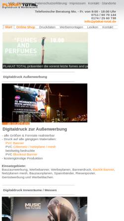 Vorschau der mobilen Webseite www.plakat-total.de, Plakat Total