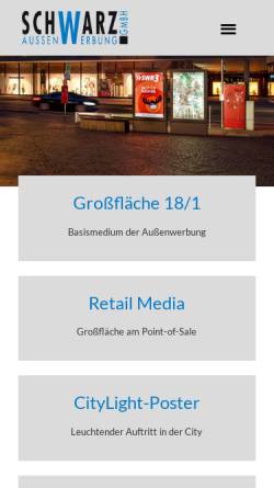 Vorschau der mobilen Webseite schwarz-aw.com, SCHWARZ-Außenwerbung GmbH