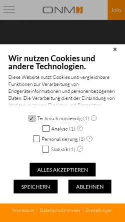 Vorschau der mobilen Webseite www.onm.de, Open New Media GmbH