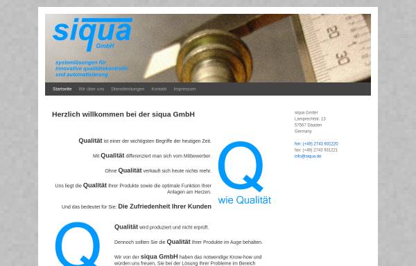 Vorschau von www.siqua.de, siqua GmbH