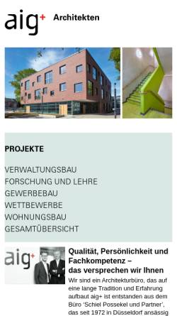 Vorschau der mobilen Webseite www.aigplus.de, AIG Architekten und Ingenieurgesellschaft