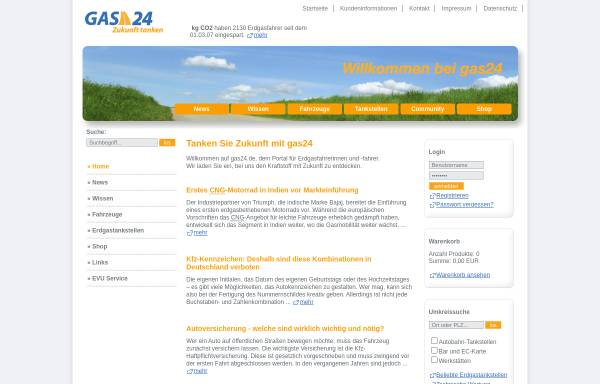 Vorschau von www.gas24.de, Erdgas, Erdgasfahrzeuge und Erdgastankstellen