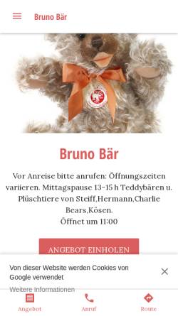 Vorschau der mobilen Webseite brunobar.business.site, Bruno Bär - Teddybären und Freunde