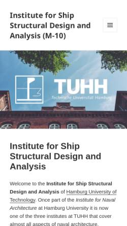Vorschau der mobilen Webseite www.tu-harburg.de, Arbeitsbereich Schiffstechnische Konstruktionen - TU Hamburg-Harburg